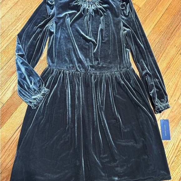 Tommy Hilfiger Holiday/Event Green Velvet Midi Formal Fit & Flare Dress 8 - Picture 2 of 11